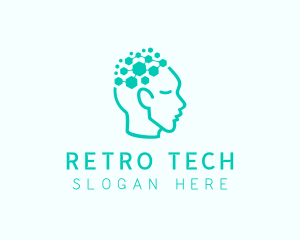 Tech AI Circuit Brain logo design