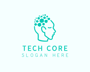 Tech AI Circuit Brain logo design