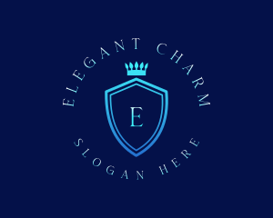 Elegant Crown Shield logo design