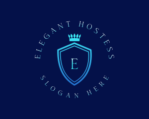 Elegant Crown Shield logo design