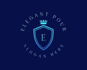 Elegant Crown Shield logo design