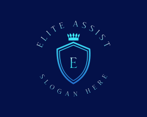 Elegant Crown Shield logo design