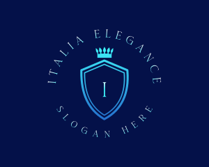 Elegant Crown Shield logo design