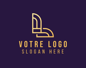 Letter L - Gold Art Deco Interior Design logo design