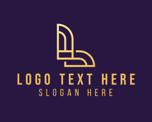 Gold Art Deco Interior Design Logo