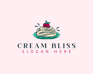 Cream - Pavlova Meringue Cake logo design