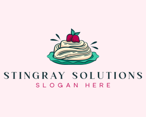 Pavlova Meringue Cake logo design