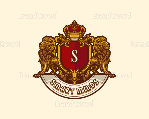 Lion Crown Crest Logo