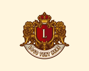Insignia - Lion Crown Crest logo design