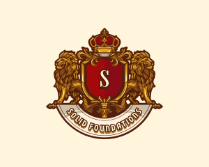 Lion Crown Crest Logo