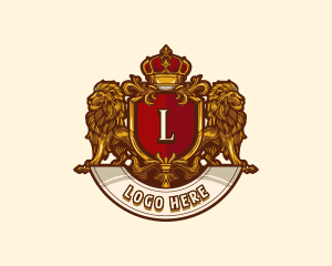 Crest - Lion Crown Crest logo design