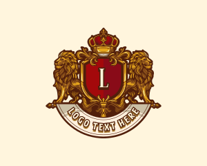 Lion Crown Crest Logo