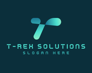 Digital Tech Letter T logo design