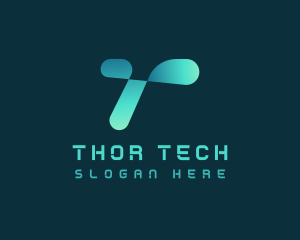 Digital Tech Letter T logo design