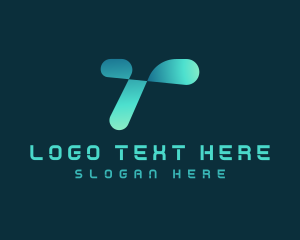 Gradient - Digital Tech Letter T logo design