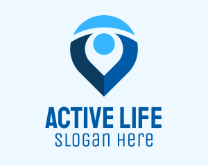 Active Person Pin  logo design