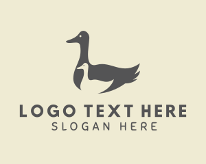 Yellow Bird - Wild Duck & Duckling logo design