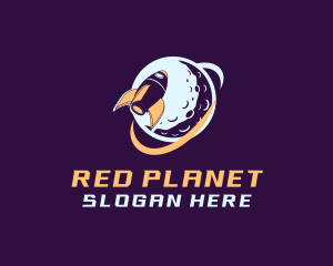 Moon Planet Rocket Ship logo design