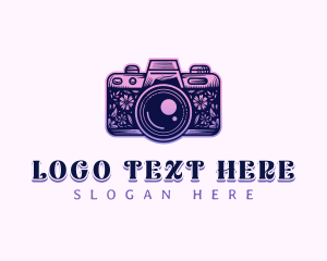 Lens - Floral Camera Lens logo design