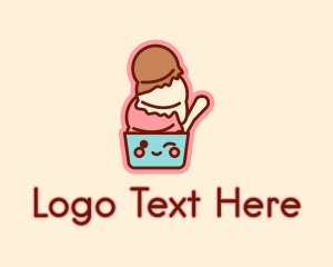 Wink - Ice Cream Sundae Mascot logo design