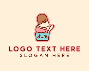 Ice Creamery - Ice Cream Sundae logo design