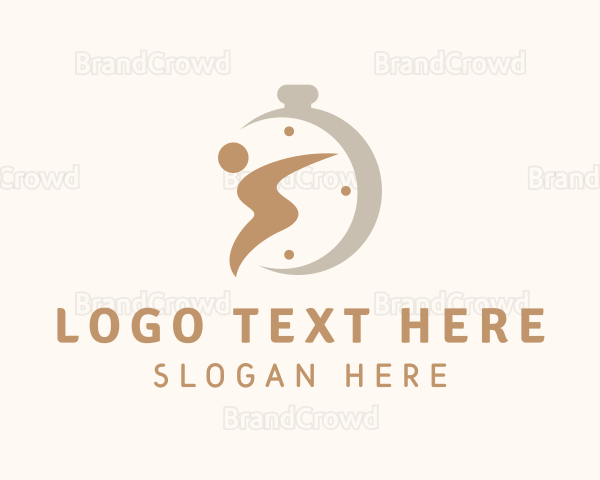 Human Stopwatch Fitness Logo