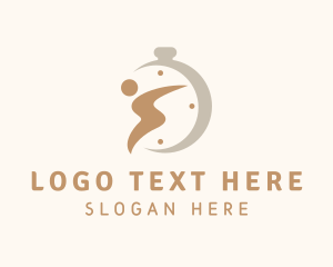 Trainer - Human Stopwatch Fitness logo design
