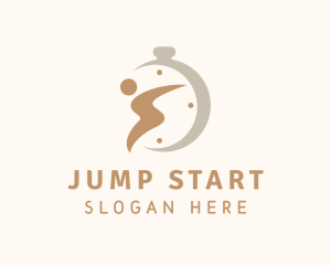 Human Stopwatch Fitness logo design