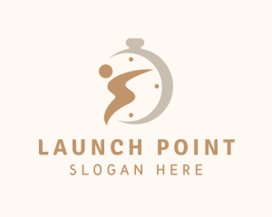 Start - Human Stopwatch Fitness logo design