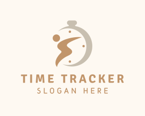 Stopwatch - Human Stopwatch Fitness logo design