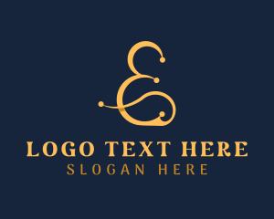 Lettering - Gold Luxury Ampersand logo design