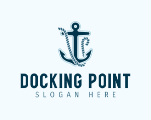 Docking - Anchor Rope Letter V logo design