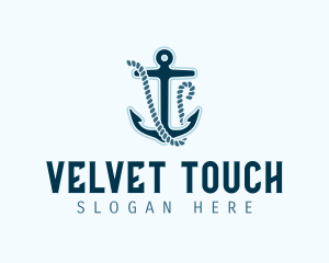 Anchor Rope Letter V logo design