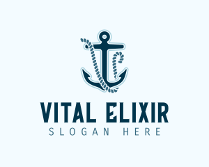 Anchor Rope Letter V logo design