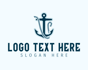 Naval - Anchor Rope Letter V logo design