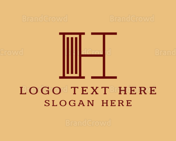 Pillar Column Letter H Logo