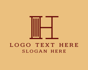 Pillar Column Letter H Logo