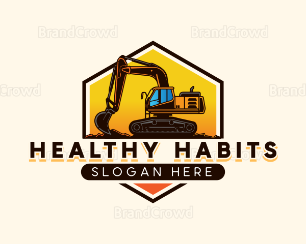 Excavator Backhoe Construction Logo