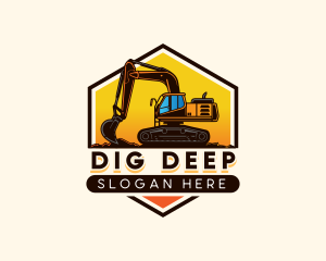 Excavator Backhoe Construction logo design