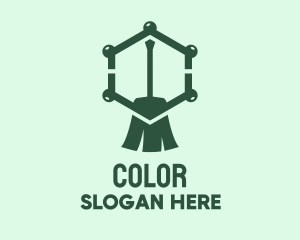 Green Broom Hexagon Logo