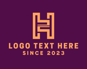 Riddle - Tech Maze Letter H logo design