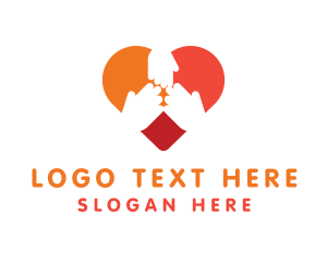 Dating Site - Heart Volunteer Hands logo design