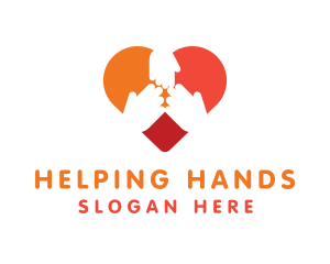 Heart Volunteer Hands logo design