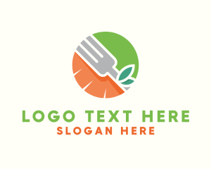 Organic Food - Healthy Carrot Fork logo design