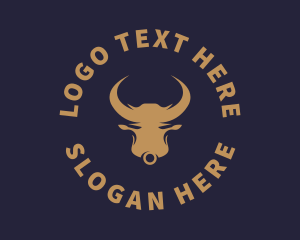 Bovine - Wild Bronze Bull logo design