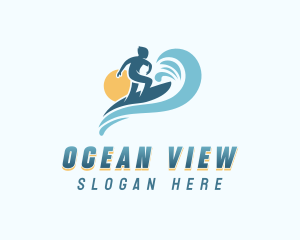 Sea Wave Surfer logo design