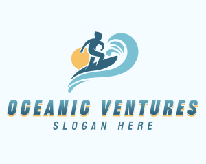 Sea Wave Surfer logo design