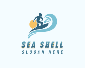 Sea Wave Surfer logo design