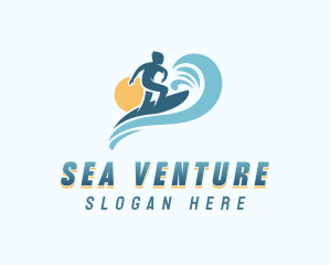 Sea Wave Surfer logo design