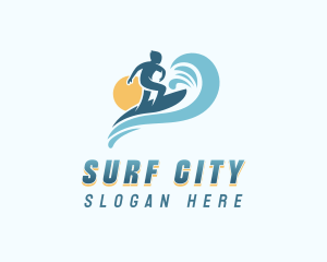 Sea Wave Surfer logo design